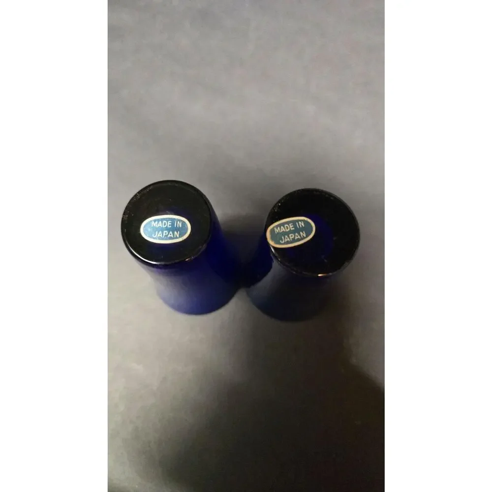 Vintage Cobalt Blue Shot Glasses PairJapan Barware Drinkware
